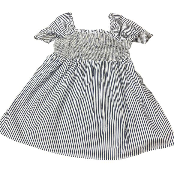 Draper James | Cam Smocked Dress in Blue White Shirting Stripe Sz 2X MSRP: $95 - Picture 10 of 16